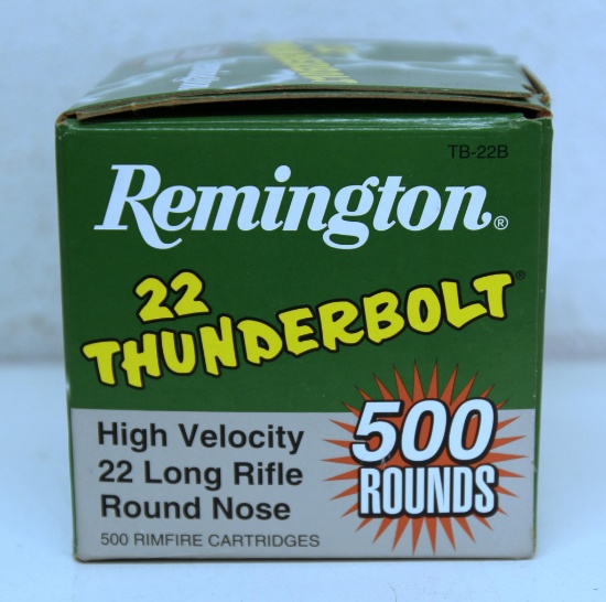 Full Box 500 Rounds Remington 22 Thunderbolt .22 LR High Velocity Cartridges Ammunition...