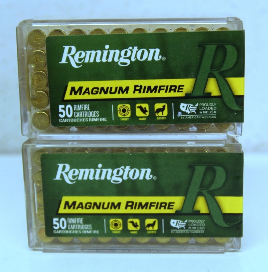 Two Full Boxes Remington .22 Win. Mag. 40 gr. Cartridges Ammunition...