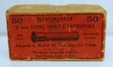 Partial Vintage Two Piece Box Winchester 9 mm Long Shot Shotshells Ammunition for Model 36 Shotgun -