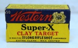 Full Vintage Box Western Super-X Clay Target .22 LR Shot Cartridges Ammunition...