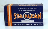 Full Vintage Box Sears Roebuck and Co. Sta-Klean .22 LR Cartridges Ammunition...