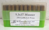 Full Box Old West Scrounger 9.3x57 Mauser 270 gr. Soft Point Cartridges Ammunition...