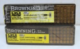 2 Different Full 100 Round Plastic Boxes Browning .22 LR High Velocity Nail Drivers Cartridges