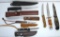 Mixed Box Lot Knives - 2 Fillet with Sheaths, 2 Smaller Ones with Sheaths, 3 without Sheaths Chicago