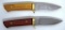 2 Handcrafted Fixed Blade Hunting Knives with Sheaths - Bloodwood Handle, Osage Orange Hedge Apple..