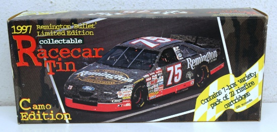 1997 Camo Edition Remington 'Bullet' Limited Edition Collectable Race Car Tin 7 Box Variety Pack of