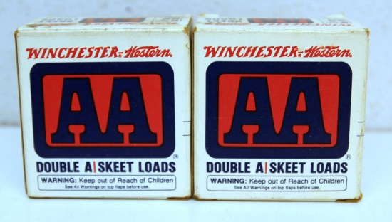 2 Full Vintage Boxes Winchester Western AA 28 Ga. 2 3/4" 9 Shot Skeet Loads Shotgun Shells