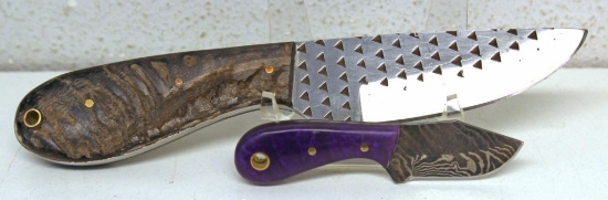 Handcrafted Horn Handle Fixed Blade Knife with Leather Sheath, 4 1/8" Blade, 8 1/8" Overall and