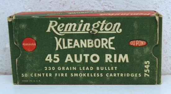 Full Vintage Box Remington .45 Auto Rim 230 gr. Cartridges Ammunition...