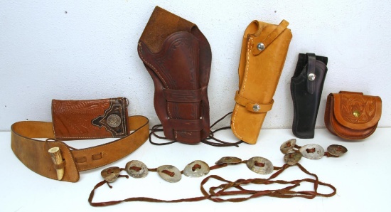 Mixed Box Lot Holsters and Misc. - Oklahoma Leather Holster, Browning 40 167 Leather Holster,
