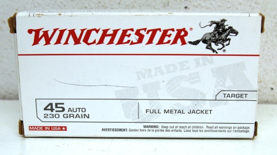 Full Box Winchester .45 Auto Target 230 gr. FMJ Cartridges Ammunition...