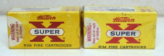 2 Full Vintage Boxes Western Super-X .22 LR Cartridges Ammunition - 1 Box HP...