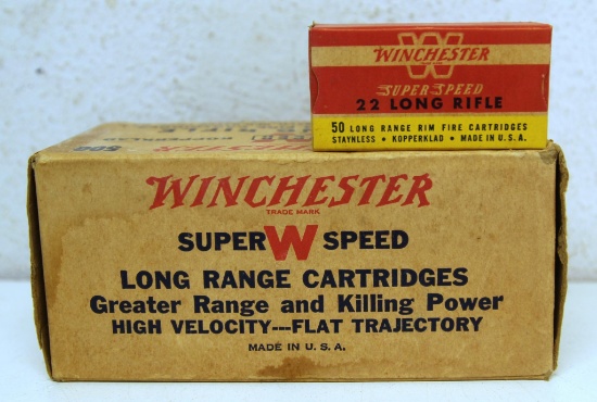 Full Vintage Brick Winchester Super Speed .22 LR Long Range Cartridges Ammunition...