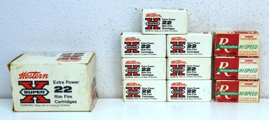 Full Mixed Vintage Brick Western Super-X .22 Short Cartridges Ammunition - 7 Boxes Correct Western