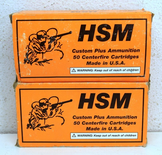 2 Full Boxes HSM. .44 Mag .240 gr. Lead Semi-Wad Cutters Cartridges Ammunition...