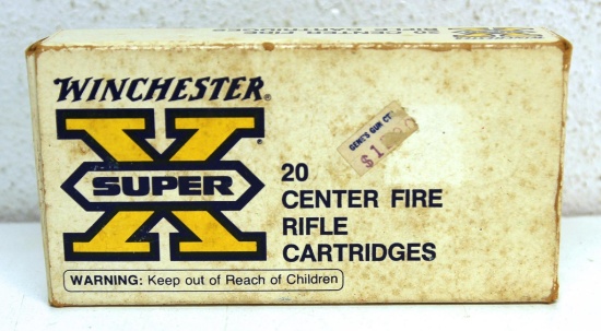 Full Vintage Box Winchester Super-X .25-35 Winchester 117 gr. SP Cartridges Ammunition - 19 Original