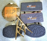 Mixed Lot - 2 Sets Deer Hunting Tree Stand Pads Plus Cabela's Deer Nation Heat-a-Seat Cushion and