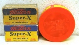 2 Full Vintage Boxes Western Super-X .22 LR and Full Sealed Can Federal Spitfire .22 LR Cartridges