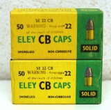 2 Full Vintage Boxes Eley....22 CB Caps Cartridges Ammunition...