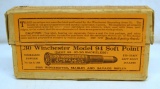 Full Vintage Sealed Two Piece Box Winchester .30 Winchester Model 94 Soft Point Cartridges