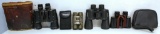 4 Sets Binoculars - Tasco 12x25 w/Case, Mercury 8x30 w/Case, Binolux 7x50 w/Case, Bushnell, No case.