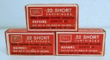 3 Full Vintage Boxes Sears Roebuck and Co. .22 Short Cartridges Ammunition...