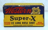 Full Vintage Box Western Super-X .22 LR Shot Cartridges Ammunition...