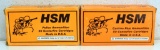 2 Full Boxes HSM. .44 Mag .240 gr. Lead Semi-Wad Cutters Cartridges Ammunition...