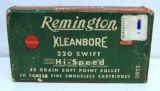 Full Vintage Box Remington .220 Swift 48 gr. SP Cartridges Ammunition...