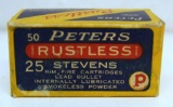Full Vintage Box Peters .25 Stevens Rim Fire Cartridges Ammunition...