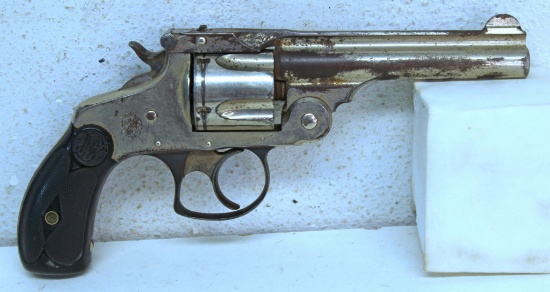 Smith & Wesson Tip-Up .38 S&W Double Action Revolver... Nickel Plated with Considerable Wear...