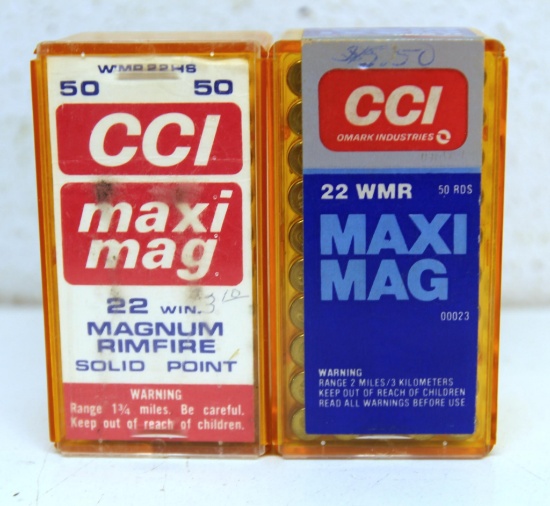 Full Box CCI Maxi-Mag .22 WMR and Partial Box 49 CCI Maxi-Mag .22 WMR Cartridges Ammunition...
