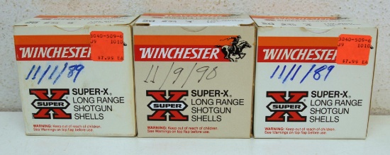 3 Full Boxes Winchester Super-X Long Range 20 Ga. 2 3/4" 4 Shot Shotgun Shells Ammunition...