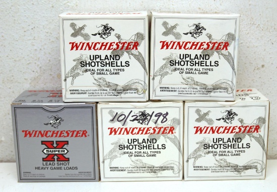 5 Full Boxes Winchester 20 Ga. 2 3/4" Shotshells Ammunition - 3 6 Shot, 2 7 1/2 Shot...