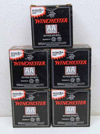 5 Full Boxes Winchester AA Super Sport Sporting Clays 28 Ga. 2 3/4" 7 1/2 Shot Shotshells