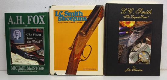 3 Double Barrel Shotgun Books - A.H. Fox by Michael McIntosh, L.C. Smith Shotguns by Lt. Col.