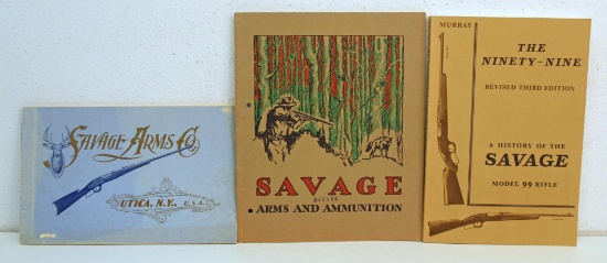 3 Savage Books - 1900 Savage Arms Co Catalog and Savage 1934 Catalog and 1985 Edition of The