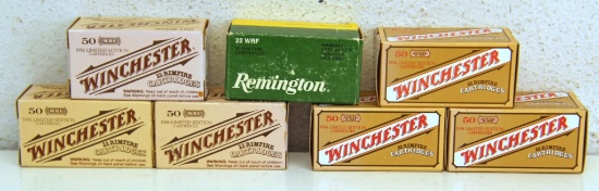 7 Full Boxes Mixed .22 WRF Cartridges Ammunition - 3 Winchester 1986 Ltd. Ed., 3 Winchester 1994