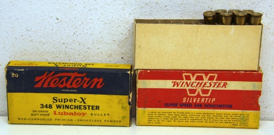 Full Vintage Box Western Super-X .348 Winchester 200 gr. SP and Vintage Partial Box 7 Winchester