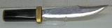 Custom Made Bowie Knife with Leather Sheath, 7 7/8