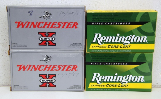 4 Full Boxes .30-40 Krag Cartridges Ammunition - 2 Remington Express Core-Lokt...180 gr. PSP and 2