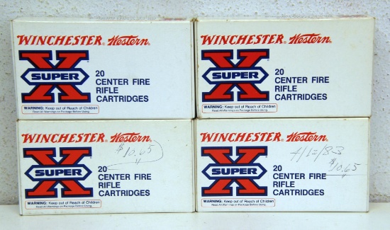 4 Full Boxes Winchester Western Super-X .243 Winchester 100 gr. Power-Point SP Cartridges