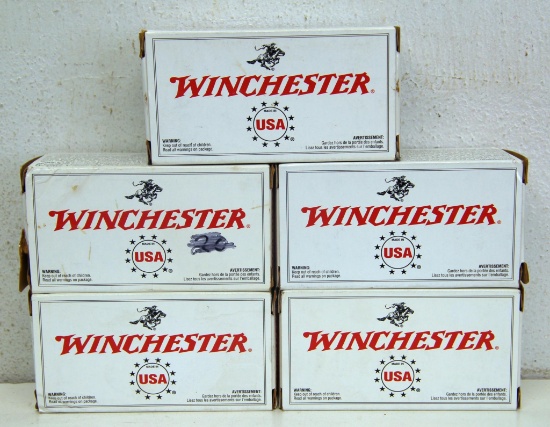 5 Full Boxes Winchester .30 Carbine 110 gr. FMJ Cartridges Ammunition...