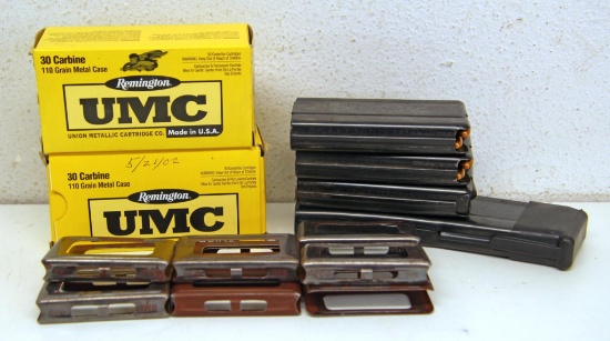 2 Full Boxes Remington UMC .30 Carbine 110 gr. Metal Case and 2 Full .30 M1 Carbine 10 Round