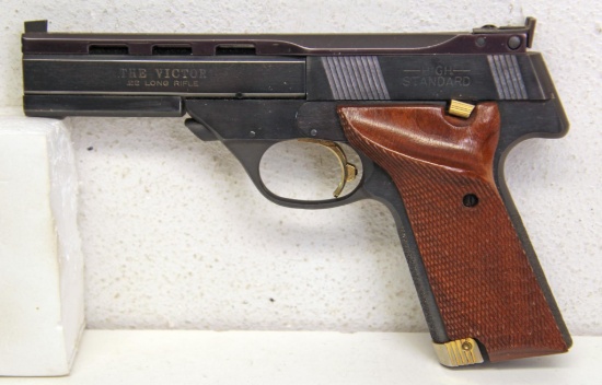 High Standard "The Victor" .22 LR Semi-Auto Pistol... 4 1/2" Ventilated Rib Weighted Barrel...