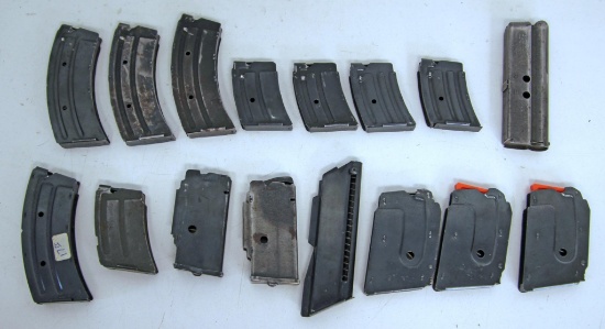 Mixed Lot 16 .22 and .22 Mag. Magazines/Clips - Looking at photo - First 7 Magazines in Top Row