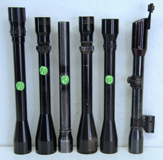 6 Rifle Scopes - Bausch & Lomb - 2...Balvar 8,...8A (2.5x5X), 4X, Balfor...A 4X,... and Weaver K4, C