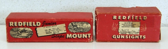 Redfield Scope Mount Rings for Model 70 Winchester in Original Box and Redfield Olympic Adj. Ext.