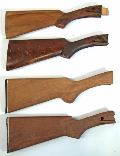 4 Double Barrel Shotgun Gun Stocks - 2 L.C. Smith 20 Ga. Field, 1 Remington, 1 Baker...