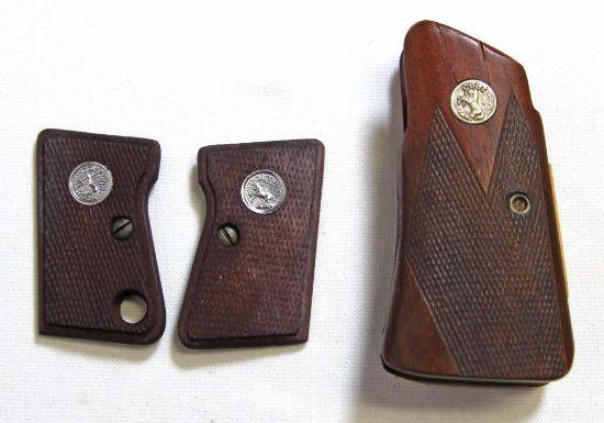 2 Pairs Colt Wood Handgun Grips - Small 2 Pc. for Colt Junior .25 Auto and One Piece Grip...